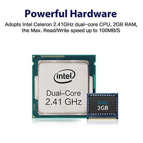 NOONTEC-TerraMaster F2-220 NAS Server 2-Bay Intel Dual Core 2.41 GHz 2GB RAM Network RAID Storage